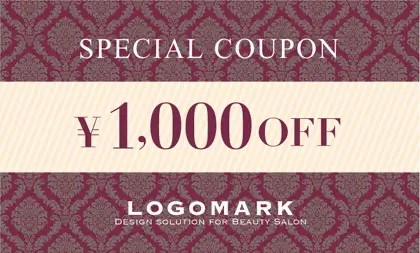 美容室・ネイルサロン・ヘアサロン向けのラグジュアリーでゴージャス！クラシックな壁紙パターンがカッコいい落ち着いた雰囲気のおしゃれ割引クーポン制作TKM-001B