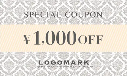 美容室・ネイルサロン・ヘアサロン向けのラグジュアリーでゴージャス！クラシックな壁紙パターンがカッコいい落ち着いた雰囲気のおしゃれ割引クーポン制作TKM-001C