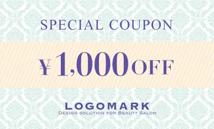 美容室・ネイルサロン・ヘアサロン向けのラグジュアリーでゴージャス！クラシックな壁紙パターンがカッコいい落ち着いた雰囲気のおしゃれ割引クーポン制作TKM-001D