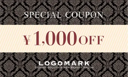 美容室・ネイルサロン・ヘアサロン向けのラグジュアリーでゴージャス！クラシックな壁紙パターンがカッコいい落ち着いた雰囲気のおしゃれ割引クーポン制作TKM-001F