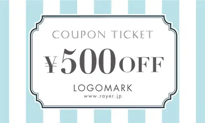 美容室・ネイルサロン・ヘアサロン向けのコンサバな雰囲気の大人ガーリーな大きめのストライプが可愛いオシャレ割引クーポン制作TKM-006J