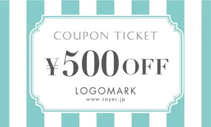 美容室・ネイルサロン・ヘアサロン向けのコンサバな雰囲気の大人ガーリーな大きめのストライプが可愛いオシャレ割引クーポン制作TKM-006K