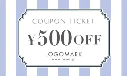 美容室・ネイルサロン・ヘアサロン向けのコンサバな雰囲気の大人ガーリーな大きめのストライプが可愛いオシャレ割引クーポン制作TKM-006P