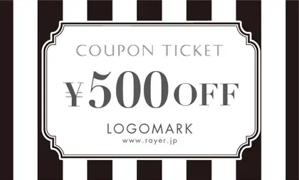 美容室・ネイルサロン・ヘアサロン向けのコンサバな雰囲気の大人ガーリーな大きめのストライプが可愛いオシャレ割引クーポン制作TKM-006Q