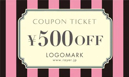 美容室・ネイルサロン・ヘアサロン向けのコンサバな雰囲気の大人ガーリーな大きめのストライプが可愛いオシャレ割引クーポン制作TKM-006R