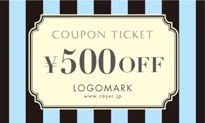 美容室・ネイルサロン・ヘアサロン向けのコンサバな雰囲気の大人ガーリーな大きめのストライプが可愛いオシャレ割引クーポン制作TKM-006S