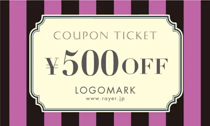 美容室・ネイルサロン・ヘアサロン向けのコンサバな雰囲気の大人ガーリーな大きめのストライプが可愛いオシャレ割引クーポン制作TKM-006T