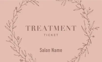 美容室・ネイルサロン・ヘアサロン向けのナチュラルな雰囲気と癒しの空間を感じさせる草フレームの落ち着いた雰囲気のおしゃれな割引クーポン制作TKM-021Q