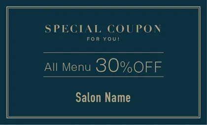 美容室・ネイルサロン・ヘアサロン向けのシックで落ち着いたダスティカラーの洗練された印象を与えるシンプルな2重線フレームの高級感あるおしゃれな大人可愛い割引クーポン制作TKM-026A