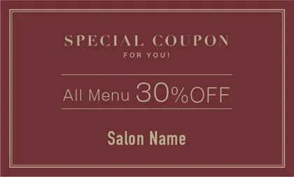 美容室・ネイルサロン・ヘアサロン向けのシックで落ち着いたダスティカラーの洗練された印象を与えるシンプルな2重線フレームの高級感あるおしゃれな大人可愛い割引クーポン制作TKM-026K