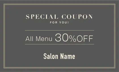 美容室・ネイルサロン・ヘアサロン向けのシックで落ち着いたダスティカラーの洗練された印象を与えるシンプルな2重線フレームの高級感あるおしゃれな大人可愛い割引クーポン制作TKM-026M