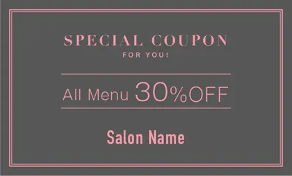 美容室・ネイルサロン・ヘアサロン向けのシックで落ち着いたダスティカラーの洗練された印象を与えるシンプルな2重線フレームの高級感あるおしゃれな大人可愛い割引クーポン制作TKM-026H