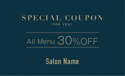 美容室・ネイルサロン・ヘアサロン向けのシックで落ち着いたダスティカラーの洗練された印象を与えるシンプルで高級感あるおしゃれな大人可愛い割引クーポン制作TKM-027A