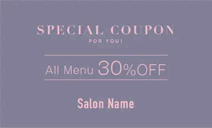 美容室・ネイルサロン・ヘアサロン向けのシックで落ち着いたダスティカラーの洗練された印象を与えるシンプルで高級感あるおしゃれな大人可愛い割引クーポン制作TKM-027L