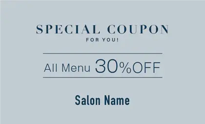 美容室・ネイルサロン・ヘアサロン向けのシックで落ち着いたダスティカラーの洗練された印象を与えるシンプルで高級感あるおしゃれな大人可愛い割引クーポン制作TKM-027R