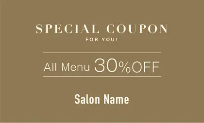 美容室・ネイルサロン・ヘアサロン向けのシックで落ち着いたダスティカラーの洗練された印象を与えるシンプルで高級感あるおしゃれな大人可愛い割引クーポン制作TKM-027D