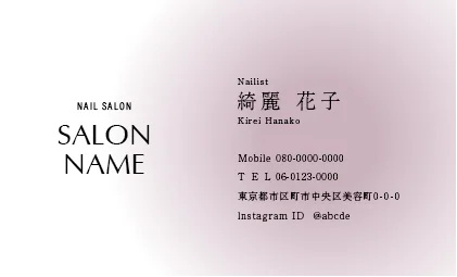 斜めストライプのフレームデザインが動きと軽やかさを感じるおしゃれデザイン美容サロン名刺デザインMEI-034K