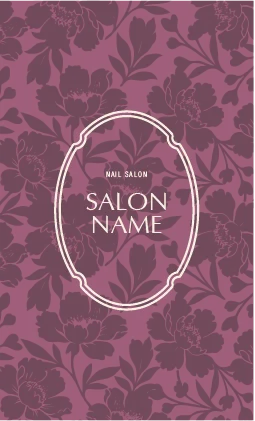 斜めストライプのフレームデザインが動きと軽やかさを感じるおしゃれデザイン美容サロン名刺デザインMEB-029Y