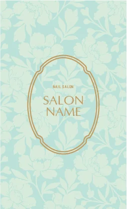 斜めストライプのフレームデザインが動きと軽やかさを感じるおしゃれデザイン美容サロン名刺デザインMEB-029F