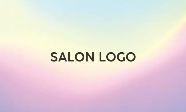 斜めストライプのフレームデザインが動きと軽やかさを感じるおしゃれデザイン美容サロン名刺デザインMEB-033T