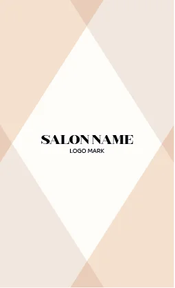 幾何学的なダイヤモンドパターンと柔らかなツートーンの組み合わせが特徴的なおしゃれデザイン美容サロン名刺デザインMEB-036A
