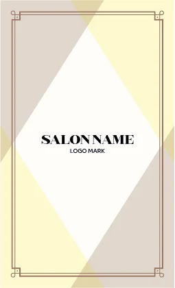 幾何学的なダイヤモンドパターンと柔らかなツートーンの組み合わせが特徴的なおしゃれデザイン美容サロン名刺デザインMEB-036N