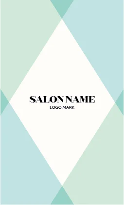 幾何学的なダイヤモンドパターンと柔らかなツートーンの組み合わせが特徴的なおしゃれデザイン美容サロン名刺デザインMEB-036D