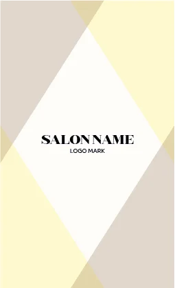 幾何学的なダイヤモンドパターンと柔らかなツートーンの組み合わせが特徴的なおしゃれデザイン美容サロン名刺デザインMEB-036F