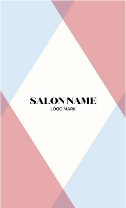 幾何学的なダイヤモンドパターンと柔らかなツートーンの組み合わせが特徴的なおしゃれデザイン美容サロン名刺デザインMEB-036H