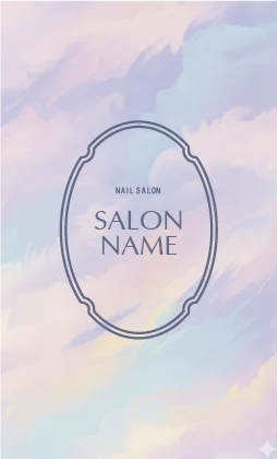 雲のような柔らかな質感と、虹色のグラデーションが織りなす幻想的なおしゃれデザインの美容サロン名刺デザインMEB-037F