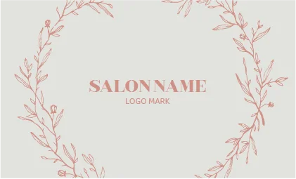 斜めストライプのフレームデザインが動きと軽やかさを感じるおしゃれデザイン美容サロン名刺デザインMEB-038T