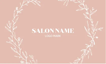 斜めストライプのフレームデザインが動きと軽やかさを感じるおしゃれデザイン美容サロン名刺デザインMEB-038U