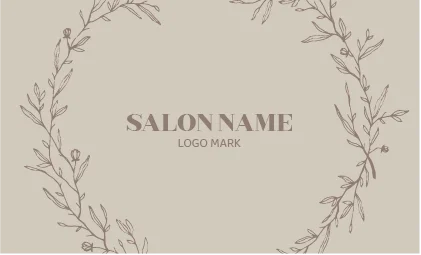 斜めストライプのフレームデザインが動きと軽やかさを感じるおしゃれデザイン美容サロン名刺デザインMEB-038W