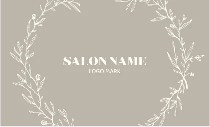 斜めストライプのフレームデザインが動きと軽やかさを感じるおしゃれデザイン美容サロン名刺デザインMEB-038X