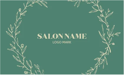 斜めストライプのフレームデザインが動きと軽やかさを感じるおしゃれデザイン美容サロン名刺デザインMEB-038F