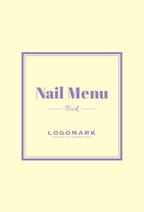 メニュー表2折り正方形のシンプルな2重線のフレームがおしゃれ大人かわいい007B