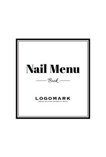 メニュー表2折り正方形のシンプルな2重線のフレームがおしゃれ大人かわいい007B