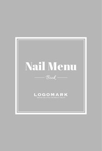 メニュー表2折り正方形のシンプルな2重線のフレームがおしゃれ大人かわいい007B