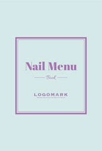 メニュー表2折り正方形のシンプルな2重線のフレームがおしゃれ大人かわいい007B