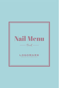 メニュー表2折り正方形のシンプルな2重線のフレームがおしゃれ大人かわいい007B