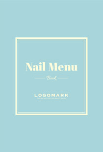 メニュー表2折り正方形のシンプルな2重線のフレームがおしゃれ大人かわいい007B