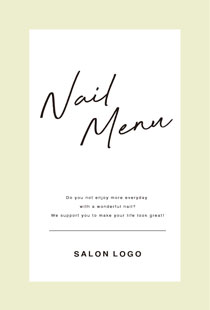 メニュー表2折り縁がお洒落なマカロンパステル色の太いフレームのシンプルな008A