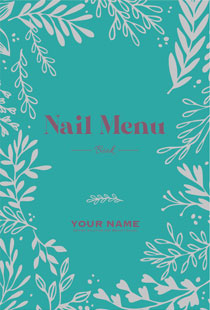 メニュー表2折り植物のシルエットが自然感あふれるナチュラル&オーガニックで落ち着き感あるおしゃれな023B