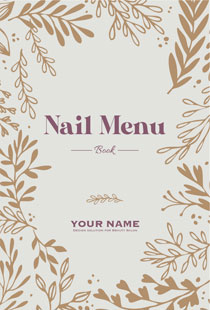 メニュー表2折り植物のシルエットが自然感あふれるナチュラル&オーガニックで落ち着き感あるおしゃれな023B