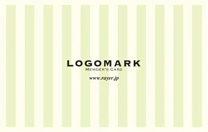 ソフトで優しいパステルカラーのシンプルでかわいいおしゃれなストライプデザインの2折スタンプカード001E