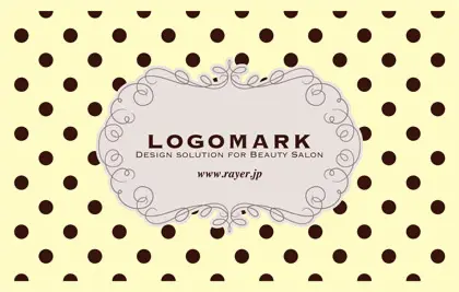 ポップでピンドット模様がガーリーで華やかな雰囲気を演出しデザインがかわいいおしゃれデザインの2折スタンプカード002B