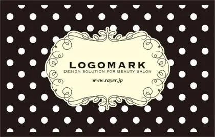 ポップでピンドット模様がガーリーで華やかな雰囲気を演出しデザインがかわいいおしゃれデザインの2折スタンプカード002E