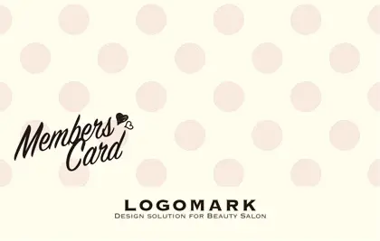 POPでキッチュなパステル水玉デザインがガーリーかわいいデザインのおしゃれなデザインの2折スタンプカード006C