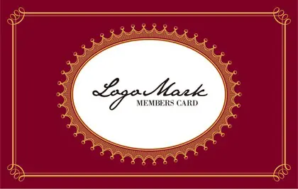 お菓子箱の様なアンティーク枠がヨーロッパ調のデザインが可愛いおしゃれな2折スタンプカード007O