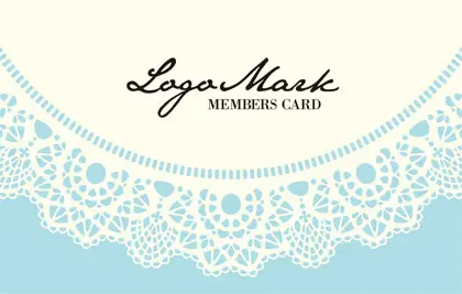 かわいいドイリーレースペーパー模様がガーリーな女の子デザインのおしゃれ2折スタンプカード010A